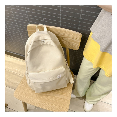 2023 Mochila Escolar De Colores Sólidos Y Sencillos For Niñas