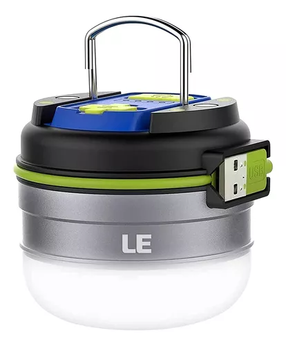 LE Farol LED portátil de camping con base magnética 3000 mAh, batería 280LM  recargable por USB, luz LED portátil para casa de campaña, de 3 modos