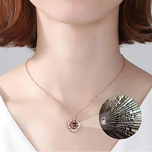 Te Amo Collar 100 Idiomas Set De Regalo De Joyería Col...