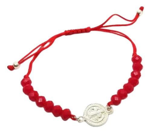 Pulsera Roja Protección Ajustable San Benito