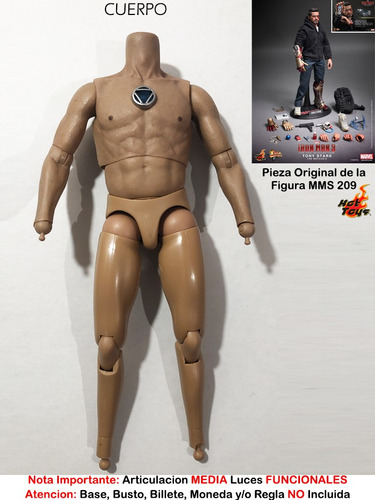 Cuerpo C/ Luz Tony Stark Hot Toys Mms209 Escala 1/6 Original (Usado)