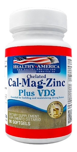 Calcio Magnesio Zinc Con Vitamina D3 Healthy America Chelate