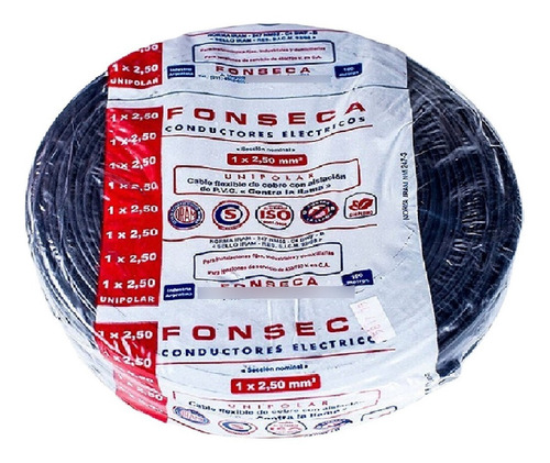 Imagen 1 de 7 de Cable Unipolar 1,5 Mm Negro Nomalizado X 100m Fonseca E631