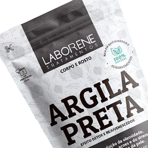 Laborene - 02 Sachê Argila Em Pó - Preta 300g