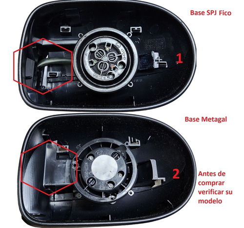 Imagen 2 de 7 de Vidrio Espejo Fiat F2 F3 F4 Strada Alto 11,5 Cm X 18,5 Der