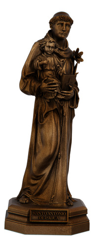 Estátua Santo Antônio De Pádua - Imagem Cor Cor Cobre Antigo