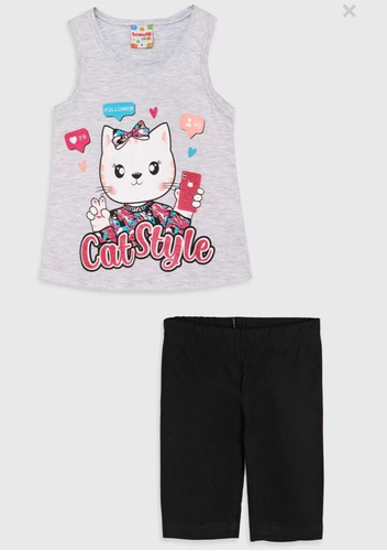 Imagem 1 de 1 de Conjunto Infantil Menina 2un Estrela Galáxia Curto Brandili