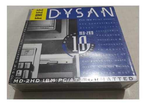 Imagen 2 de 8 de Caja De Discos 5 1/4 Dysan Md-2hd Nuevo Y Sellado Reliquia