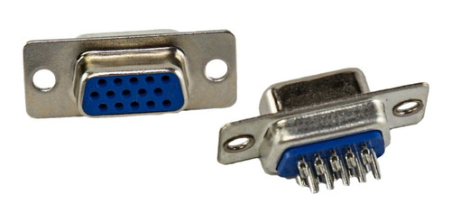 Conector Ficha Db-15 Db15 Hembra 15 Pines 3 Filas X 10u Htec