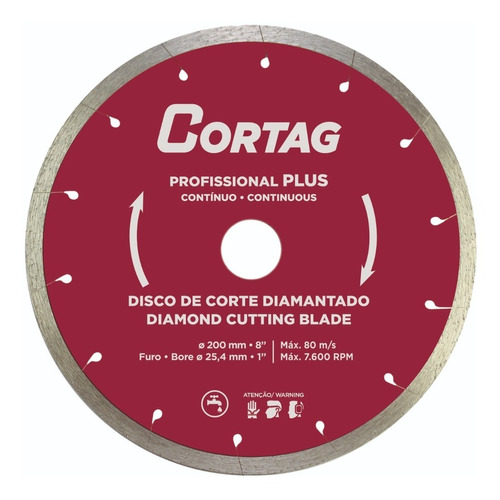 Disco Diamantado Porcelanato 200x2x25mm 60570 Cortag