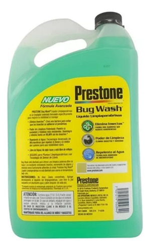 Prestone Bug Wash Líquido Limpiaparabrisas 3.78 L (1 Galón)