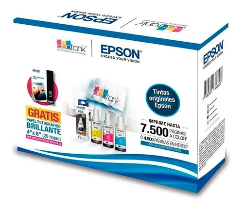Imagen 6 de 7 de Combo 4 Botellas De Tinta Epson T664 De 70ml Original