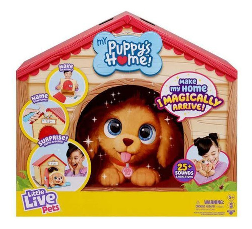 Conjunto Pelúcia Little Live Pets E Casa Dos Filhotes - Fun Cor Marrom