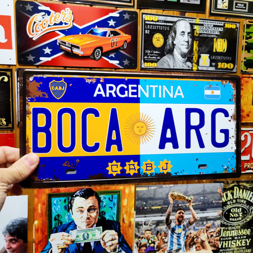 Cartel Chapa Boca Juniors Argentina Vintage Apto Exterior 