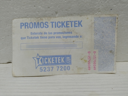 Entrada Recital Soda Stereo En River Año2007 Me Veras Volver (Usado)