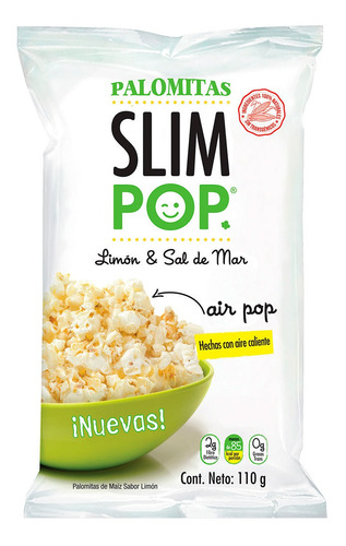 Palomitas Slim Pop Limón Y Sal De Mar 110 Gr