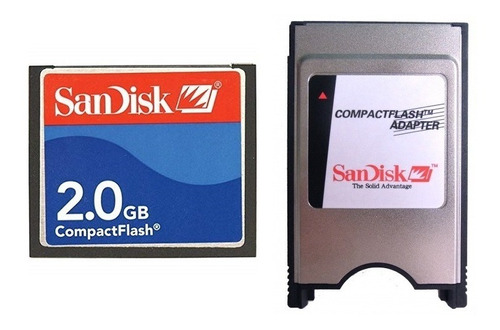 Memoria Compact Flash 2gb Cf + Adaptador Pc Card Ata Flash