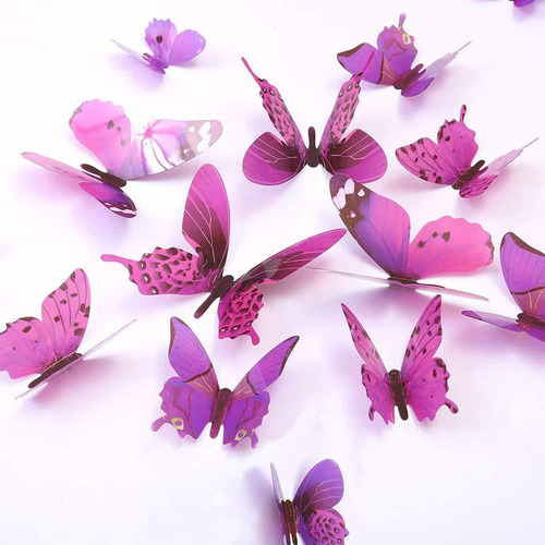 Neele 24 Pcs 3d Mariposa Extraíble Pegatinas Mu