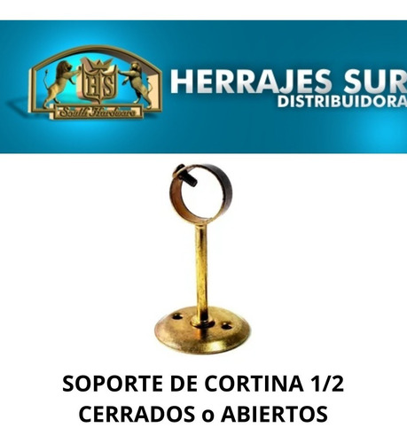 Imagen 4 de 10 de Soporte Cortina De 1/2 Abierto - Cerrado Bronceado X 50 Unid