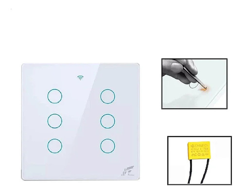 Interruptor Inteligente 6 Botoes Touch 4x4 Wifi Alexa Tuya