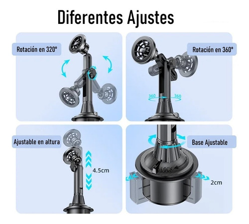 Soporte Celular Magnético Para Auto Portavasos Yesido C200