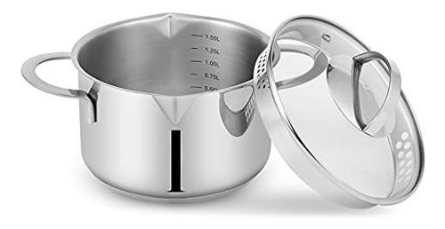 Cyrosa 2qt Stainless Steel Dutch Oven With Strainer Glass Li