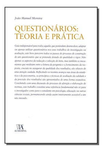 Libro Questionarios: Teoria E Pratica De Moreira Joao Manuel