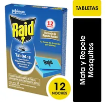 Comprar Pack 12 Tabletas Recargas Raid Eléctrico Zancudos