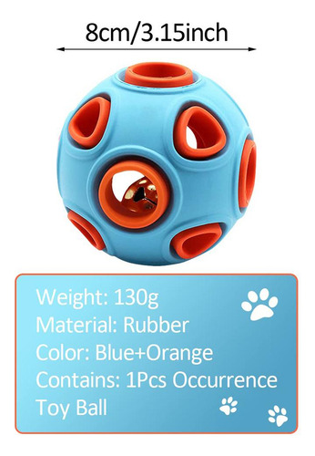 Pelota Elástica Para Perros, Resistente A Las Mordeduras, Bo