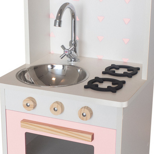 Kit Mini Cozinha Infantil Com Geladeira E Máquina De Lavar Cor Rosa-chiclete