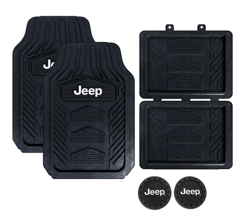 Tapetes Plastico Y Portavasos (6) Piezas Jeep Logo Factura