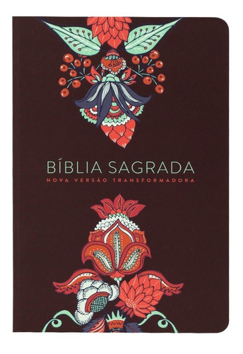 Biblia Nvt Letra Grande St - Indian Flowers Vinho