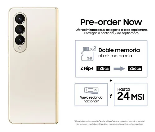 Celular Samsung Galaxy Z Fold 4 256gb + 12gb Ram 120hz bege