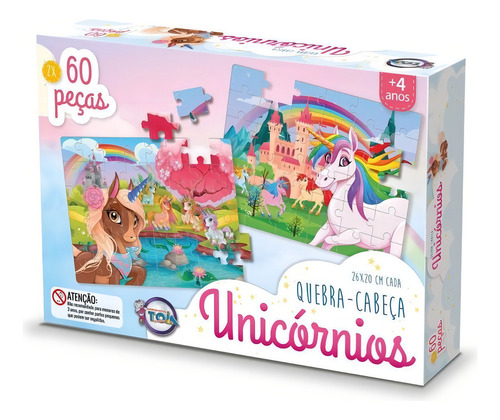 Quebra Cabeça - Unicornios - Toia