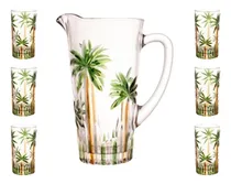 Comprar Jogo 7 Peças Cristal Wolff Palm Tree Jarra 1,2 Litro 6 Copos