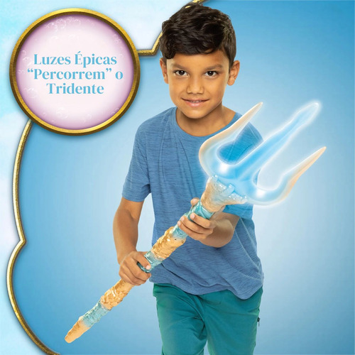 Brinquedo Tridente Rei Tritão Disney Com Luz E Som