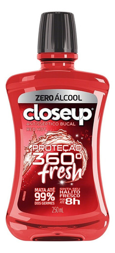 Enxaguante bucal Closeup Antisséptico Bucal Proteção 360° Fresh red hot 250 ml