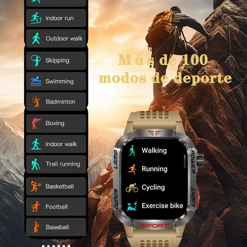 Smart Watch Hombre Bluetooth Llamada Compass Torch