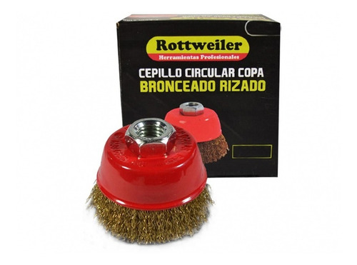 Cepillo Copa Bronceado Rizado 60mm Rottweiler Evol5100