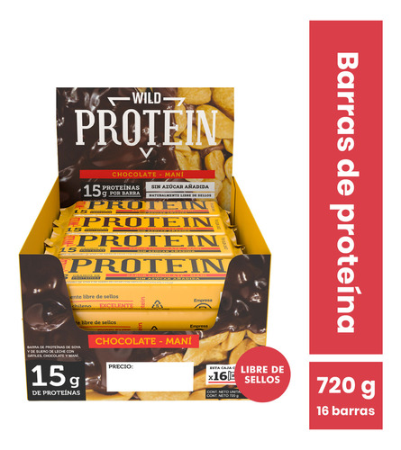 Wild Protein - Chocolate Maní 16 Unidades