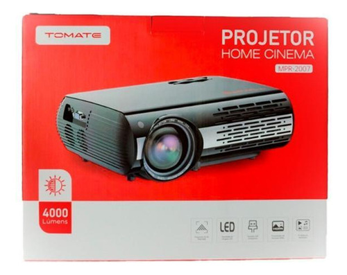 Projetor Tomate Mpr-2007 4000lm Preto Full Hd 1080p