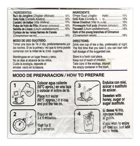 Imagen 3 de 5 de Té Chupa Grass Jengibre (30 Sobres) Gn+vida