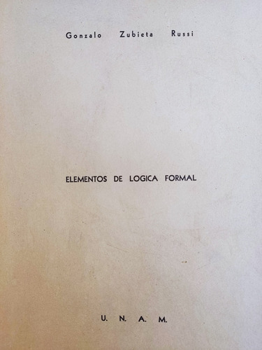 Libro Elementos De Lógica Formal Zubieta Russi 169i9