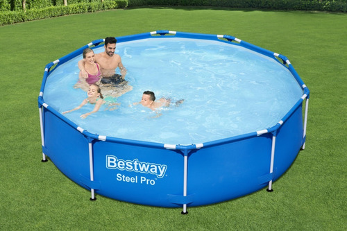 Imagen 4 de 4 de Pileta estructural redonda Bestway 56677 con capacidad de 4678 litros de 3.5m de largo x 3.5m de ancho de 3.05m de diámetro azul