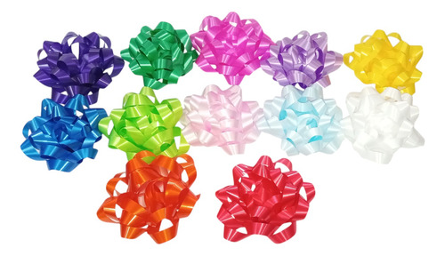 Moños Regalo 12 Colores Caja 50 Moños Celosa Surtidos.