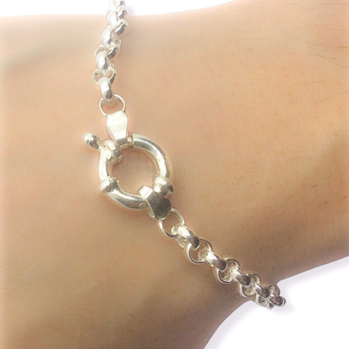 Pulsera Rolo Con Dije Cruz Del Equilibrio Plata 925