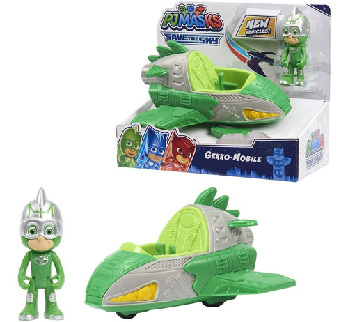 Carrito Jet Y Muñeco Gekko Salva Cielo Juguete Pj Masks Nio