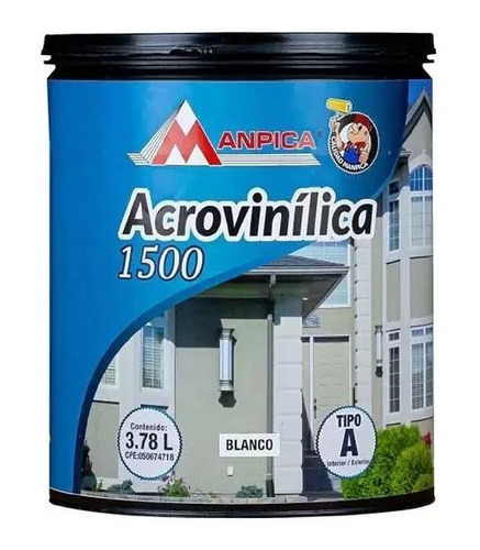 Pintura Acrovinilica Blanco Mate Manpica Galon