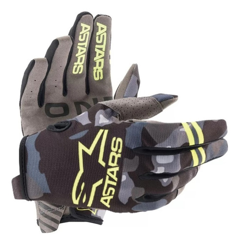 Guantes Radar Gloves 21  Negro Camuflado Atv Alpinestar 