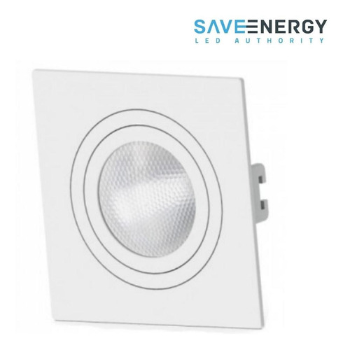 Spot Embutir Quadrado Branco Save Energy Face Plana Par20 110V/220V